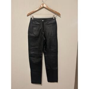Vintage Hugo Buscati Black Leather Pants Womens Size 2 Moto Grunge Goth Punk